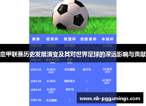 意甲联赛历史发展演变及其对世界足球的深远影响与贡献